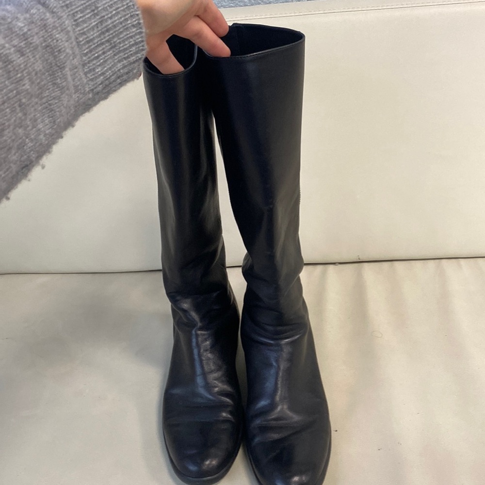 Black knee high Prada boots